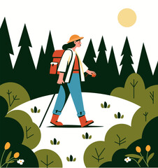 Adventure Hiker in Forest Scenery - 784227075