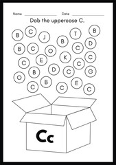 Dab the uppercase C Alphabet Worksheets