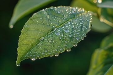 Water droplets on leaves