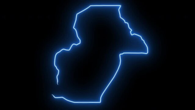 map of Nkhata Bay in malawi with glowing neon effect