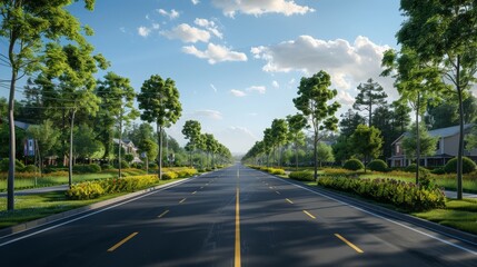 Fototapeta premium photorealistic highway on town background Generated with Ai tools