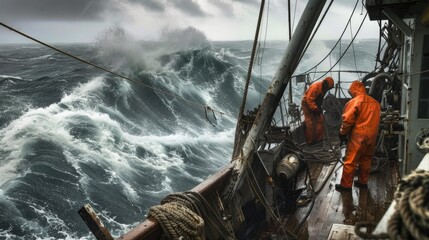 Fishermen in Stormy Seas