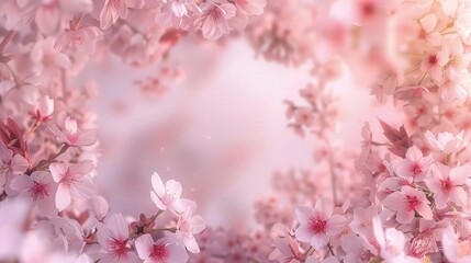 Cherry flower background with copy space for your text 