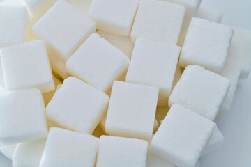 Background of many sugar cubes