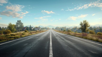 photorealistic highway on town background Generated with Ai tools