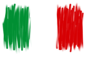 Green white red brush flag italy transparent background, italy brush watercolour flag design template element PNG file italy flag transparent new design element