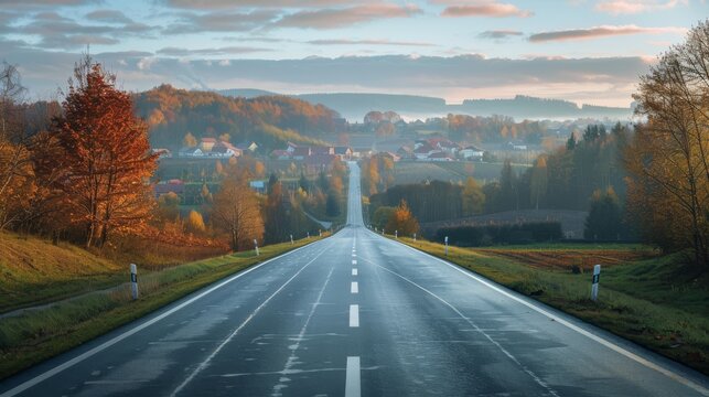 photorealistic highway on town background Generated with Ai tools