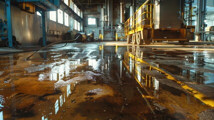 Pressure Washing Oily Plant Floor