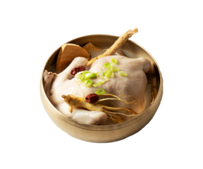 samgyetang, chicken soup with ginseng
