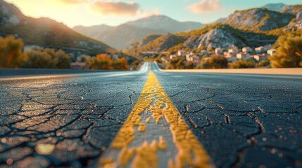 photorealistic highway on town background Generated with Ai tools