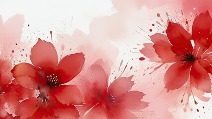 background with red flowers - Powered by Adobe