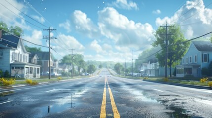 photorealistic highway on town background Generated with Ai tools