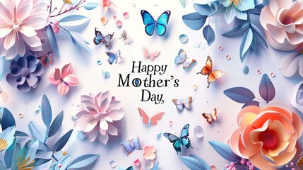 celebrating happy mother's day with arms holding each others and be surrounded by carnation flowers.VECTOR