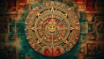 Fototapeta na wymiar The ancient Mayan calendar in Mexico