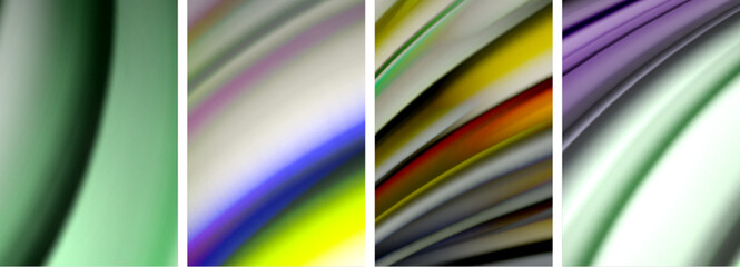 Fototapeta premium a collage of four different colored lines on a white background . High quality