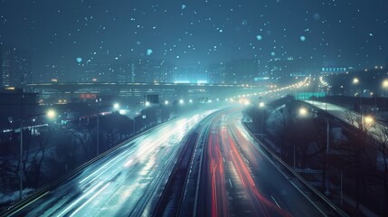 Obraz premium photorealistic highway on town background Generated with Ai tools