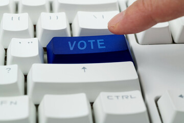 Modern keyboard with vote button