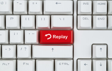 Modern keyboard with replay button