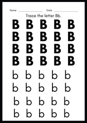 Alphabet Letter Bb Printable Letter Aa Tracing Worksheets