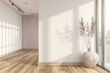 Fototapeta na wymiar Elegant minimalist interior design with copyspace in earthy tones