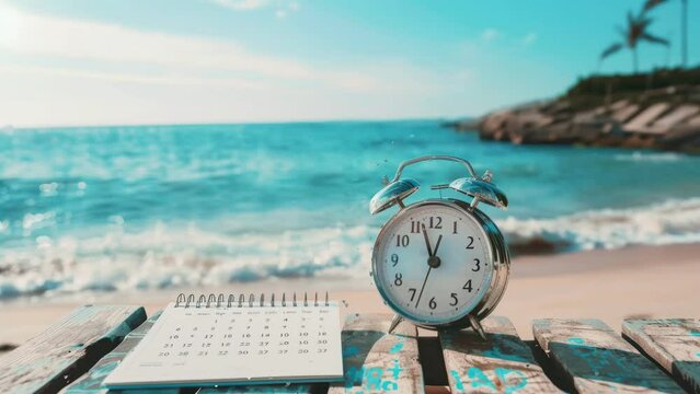 Classic Becker Clock with a Picturesque Ocean View, Perfect for Elegant Interiors
