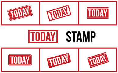 Today Rubber Stamp Set Vector