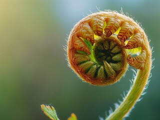 fern unfurling a new frond, Aigenerated 
