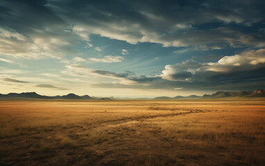 Fototapeta premium prairie scenery,created with Generative AI tecnology.