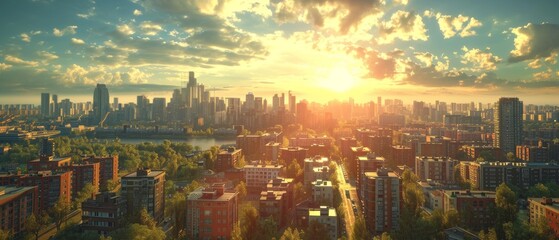 Bird's eye view of city during daytime Generative AI