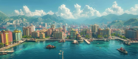 Bird's eye view of city during daytime Generative AI