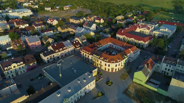 Plac Wolnosci Centrum Biala Podlaska Downtown Aerial View Poland