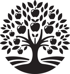 Apple tree vector logo icon  silhouette  (36).eps
