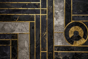 Ancient surreal meander roman, greek geometric patterns on marble. Luxurious stone designs and patterns on a rich marble background, exuding elegance and classical style