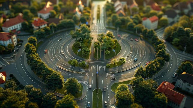 photorealistic highway on town background Generated with Ai tools