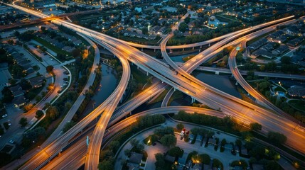 photorealistic highway on town background Generated with Ai tools