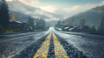 photorealistic highway on town background Generated with Ai tools