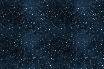 Starry night sky in a seamless pattern - obrazy, fototapety, plakaty