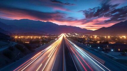 photorealistic highway on town background Generated with Ai tools