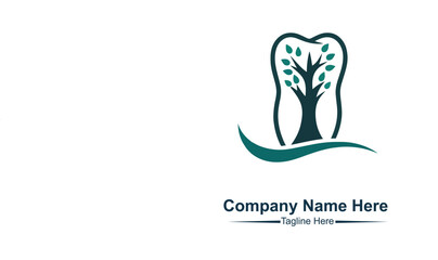 Obraz premium tree dental logo design concept template, vector dental, tree logo dental logo simple 