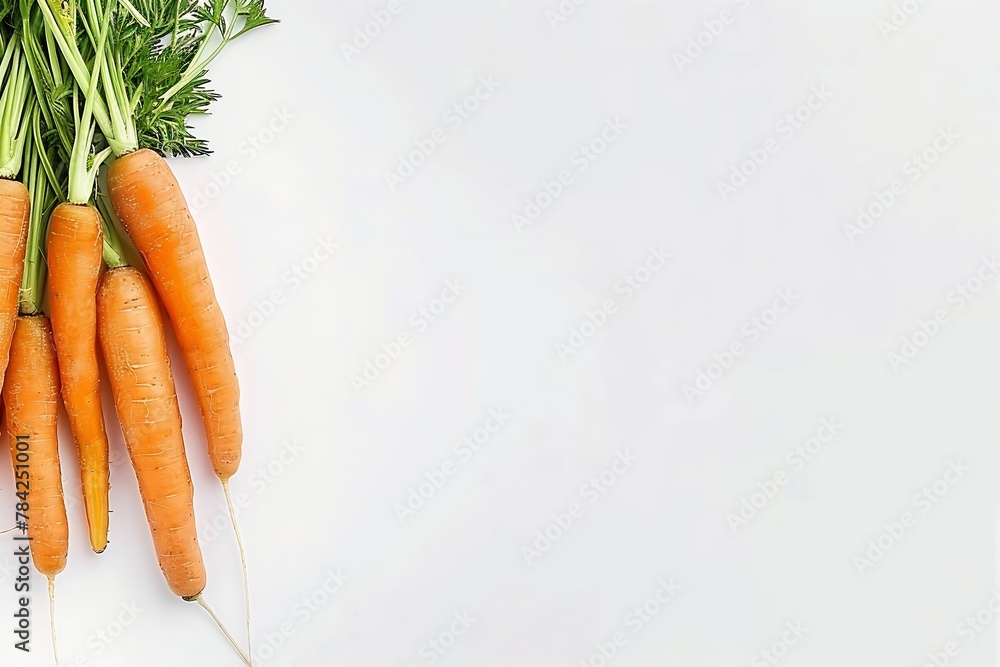 Poster generative ai : fresh vegetable carrots isolated on white background