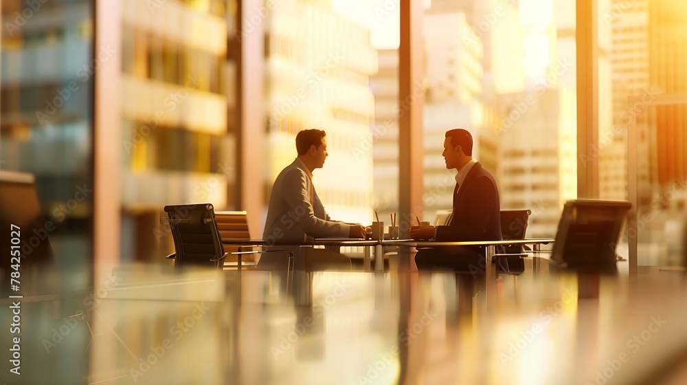 Poster generative ai : businessmen working together on projects