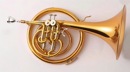 Luxury golden french horn.