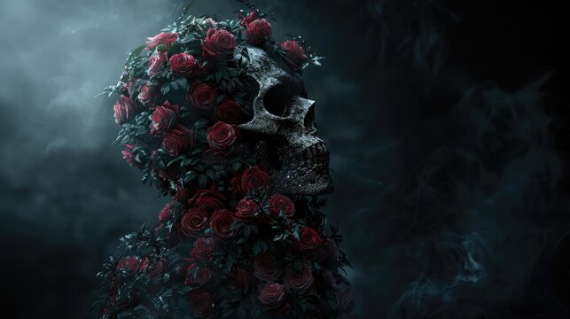 Scary images, scrary wallpaper, A scary ghost on white Red rose flower, scary on black background,