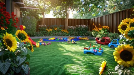 Beautiful garden and baby toy 