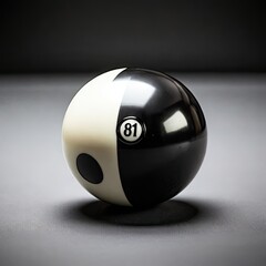 snooker  black billiard ball in white space,, - obrazy, fototapety, plakaty