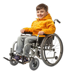 baby in wheelchair illustration png isolated on white background