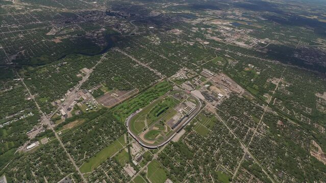 Top aerial view of the Indianapolis Motor Speedway - Indy 500. United States