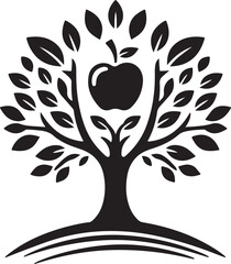 Apple tree vector logo icon  silhouette  (85).eps