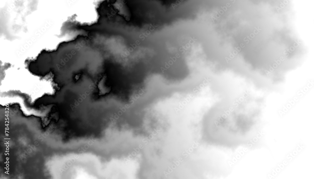 Leinwandbilder black smoke steam isolated transparent background. fog and mist effect for text or space. overlay wi