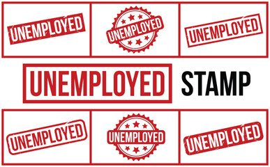 Unemployed Rubber Stamp set Vector